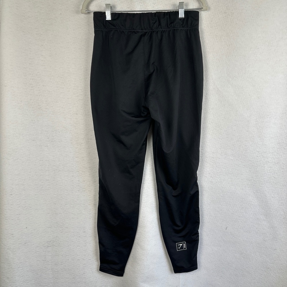 Gymshark Black Joggers Athletic Track Pants White Piping Logo‎ Womens Small - Picture 5 of 11
